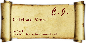 Czirbus János névjegykártya