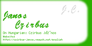 janos czirbus business card